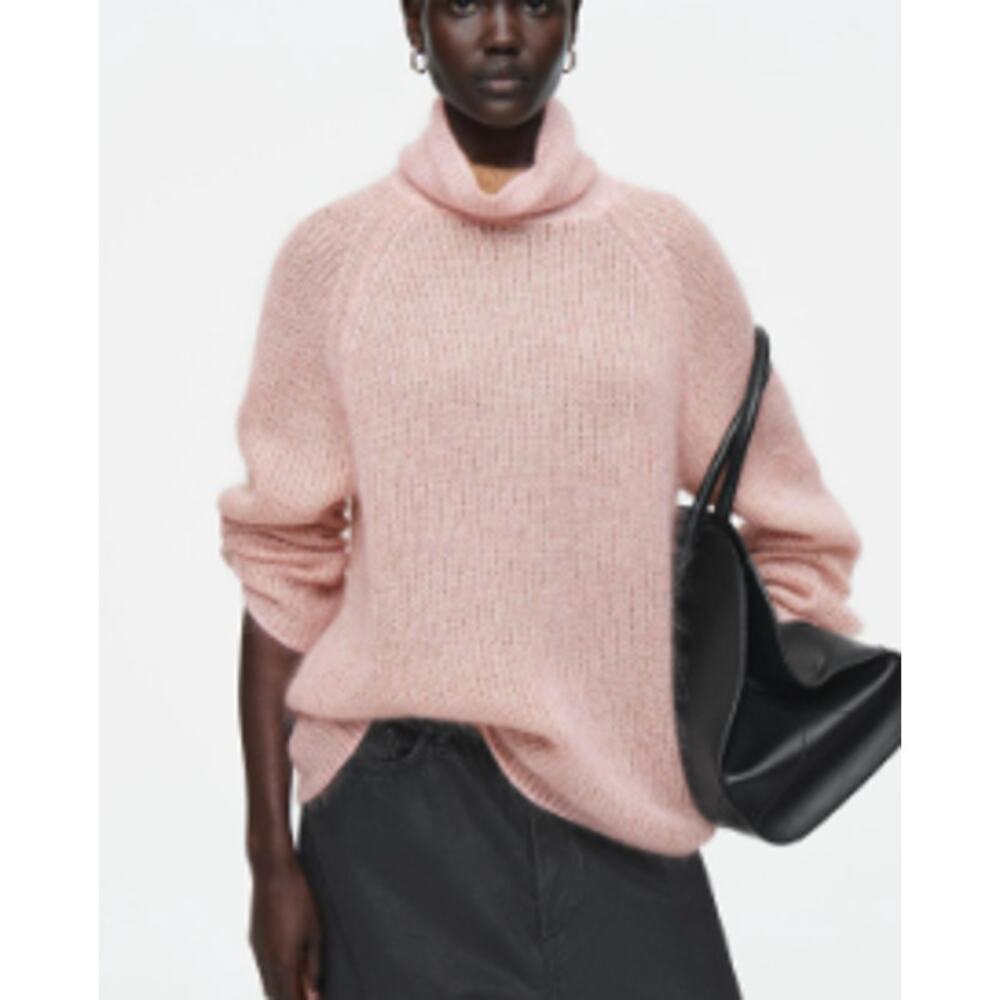 COS 100% Wool Ribbed Turtleneck Sweater Size M